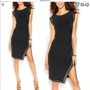 Flattering black Michael Kors dress with sexy slit